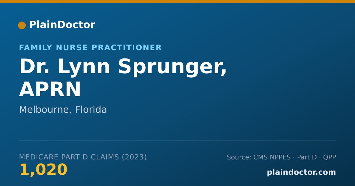 Shareable card for Lynn Sprunger, APRN - Family Nurse Practitioner, Melbourne, FL