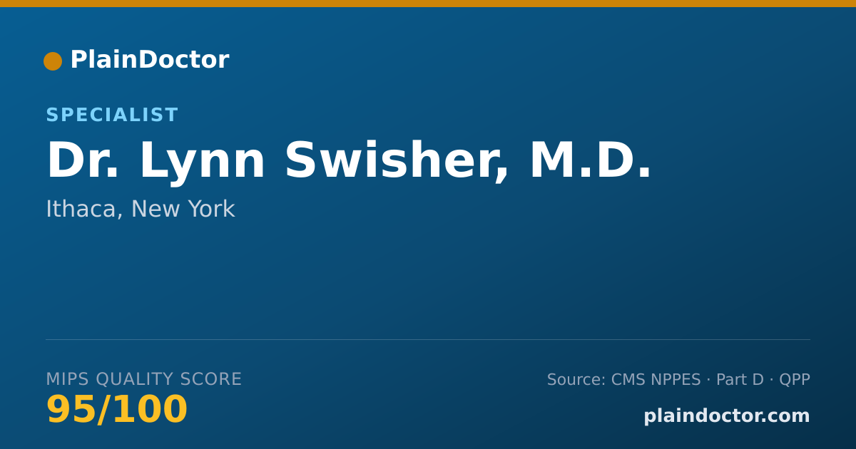 Shareable card for Lynn Swisher, M.D. - Specialist, Ithaca, NY