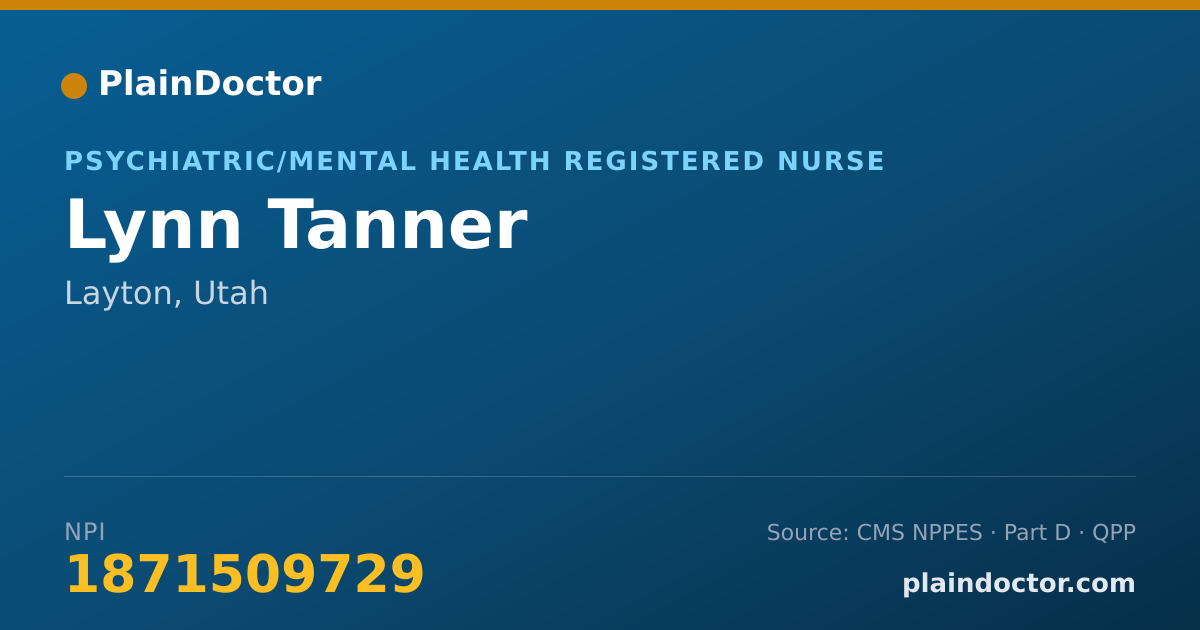 Shareable card for Lynn Tanner - Psychiatric/Mental Health Registered Nurse, Layton, UT