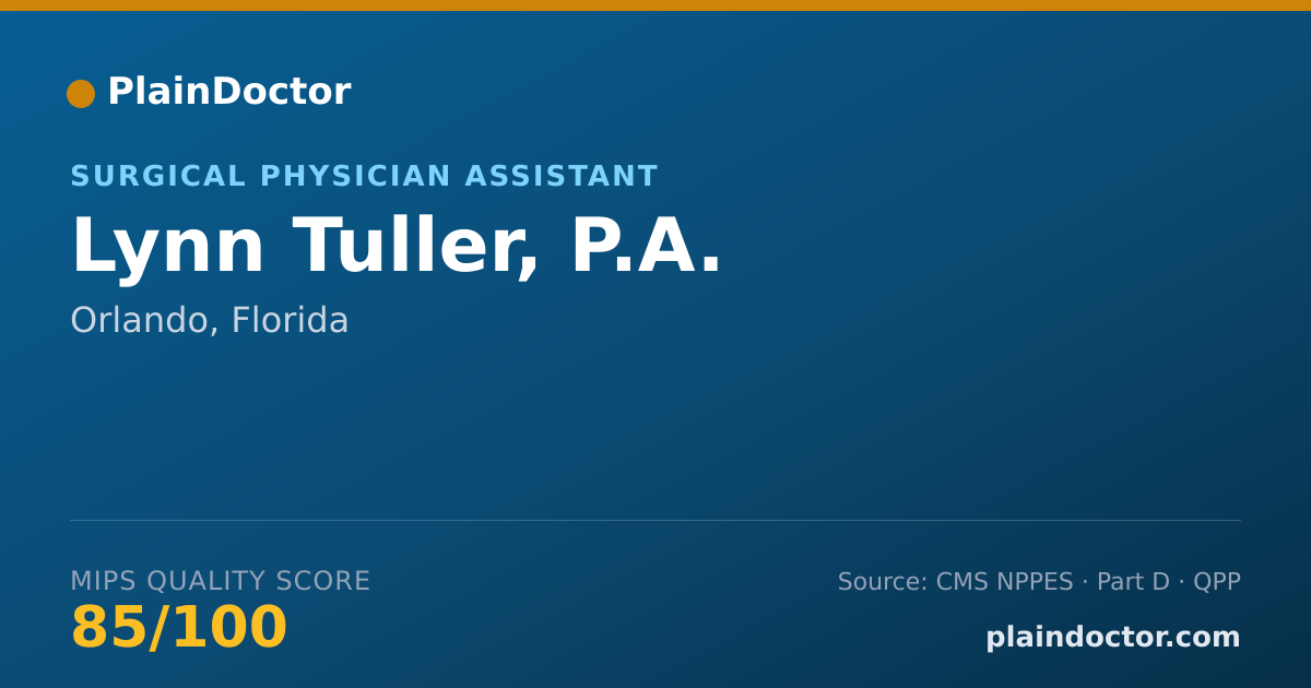 Shareable card for Lynn Tuller, P.A. - Physician Assistant, Orlando, FL