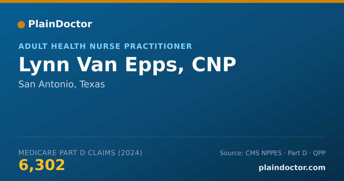 Shareable card for Lynn Van Epps, CNP - Adult Health Nurse Practitioner, San Antonio, TX