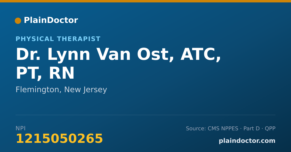 Shareable card for Lynn Van Ost, ATC, PT, RN - Physical Therapist, Flemington, NJ
