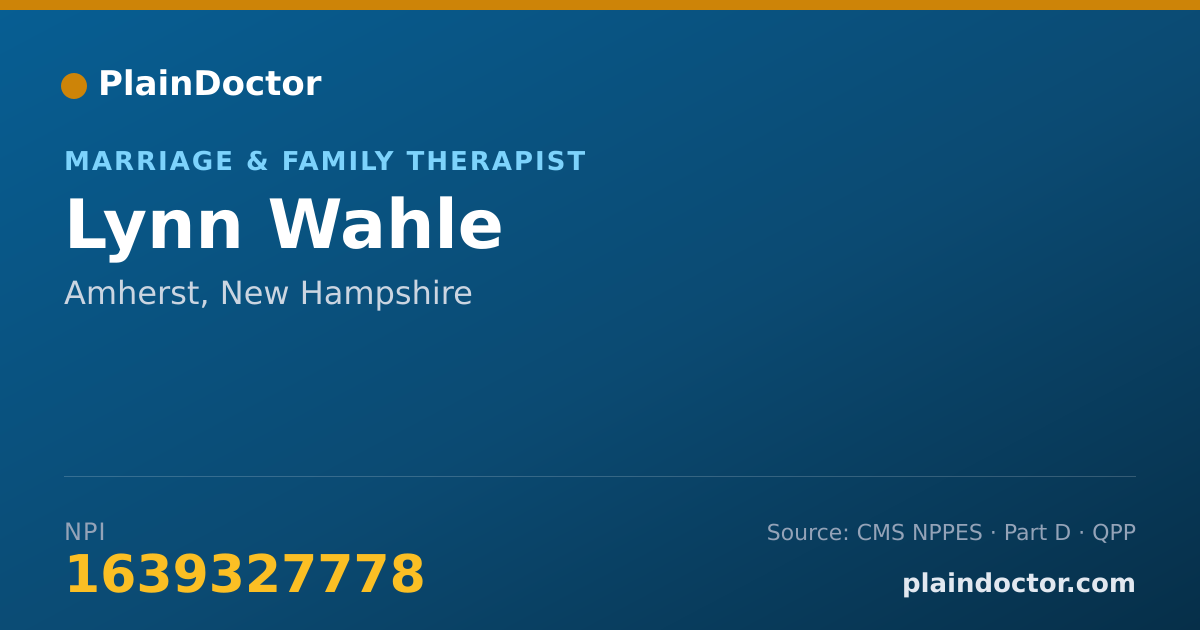Shareable card for Lynn Wahle - Marriage & Family Therapist, Amherst, NH