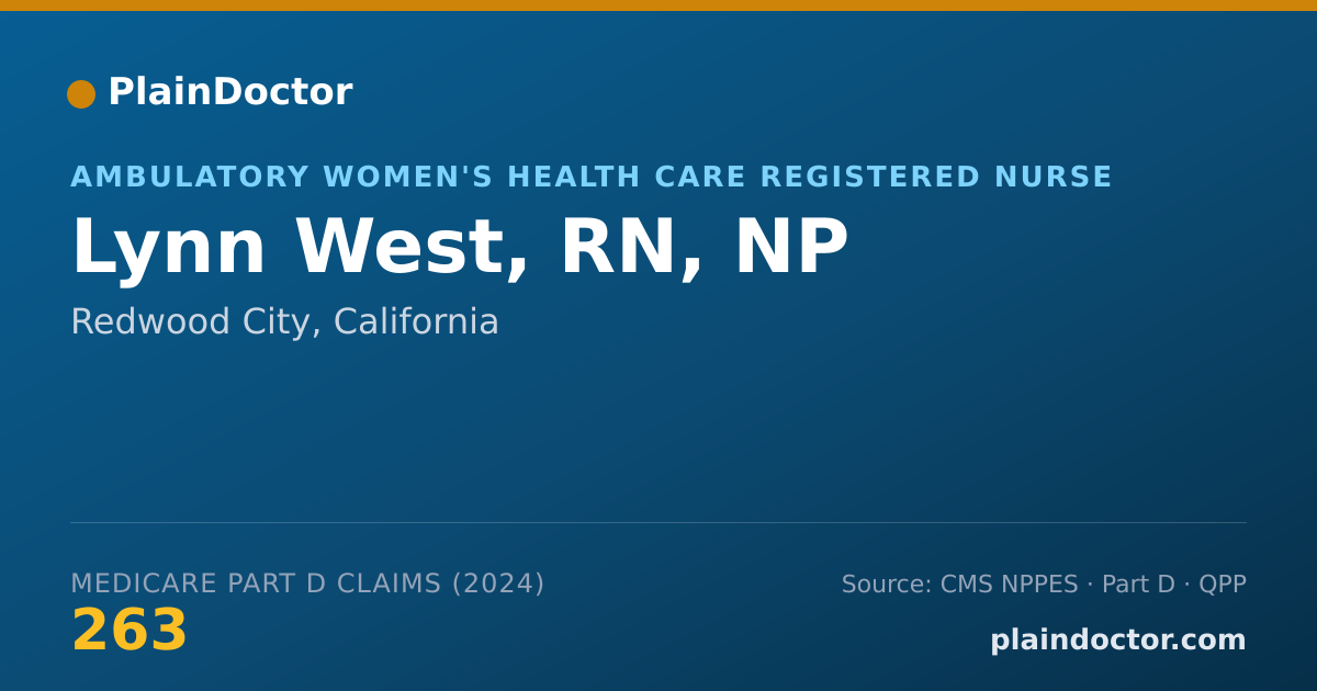 Shareable card for Lynn West, RN, NP - Ambulatory Women's Health Care Registered Nurse, Redwood City, CA