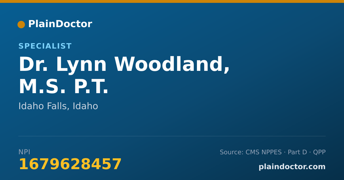 Shareable card for Lynn Woodland, M.S. P.T. - Specialist, Idaho Falls, ID