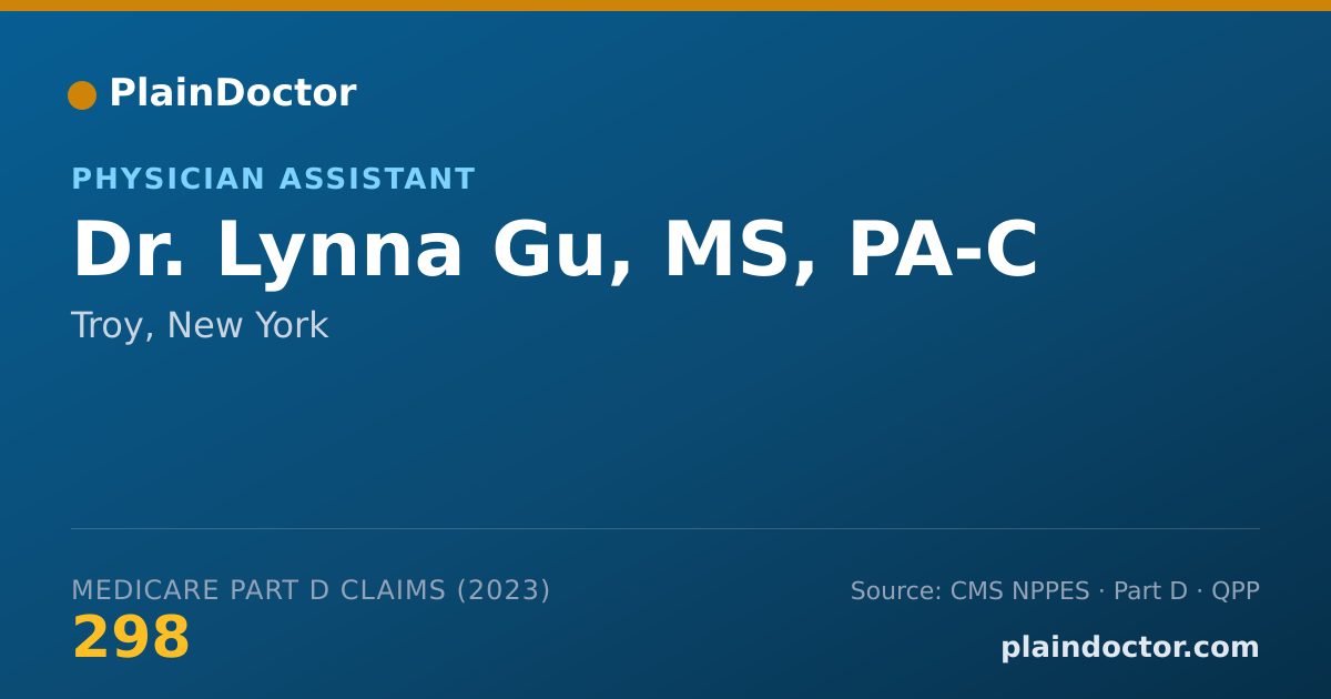 Shareable card for Lynna Gu, MS, PA-C - Physician Assistant, Troy, NY