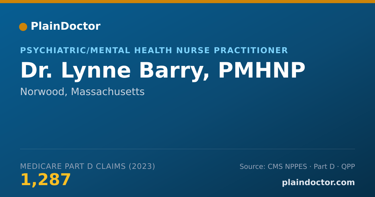 Shareable card for Lynne Barry, PMHNP - Psychiatric/Mental Health Nurse Practitioner, Norwood, MA