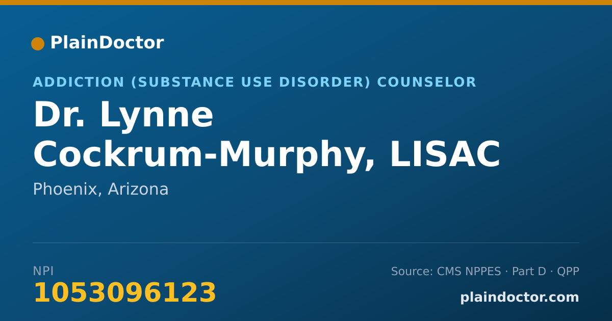 Shareable card for Lynne Cockrum-Murphy, LISAC - Addiction (Substance Use Disorder) Counselor, Phoenix, AZ