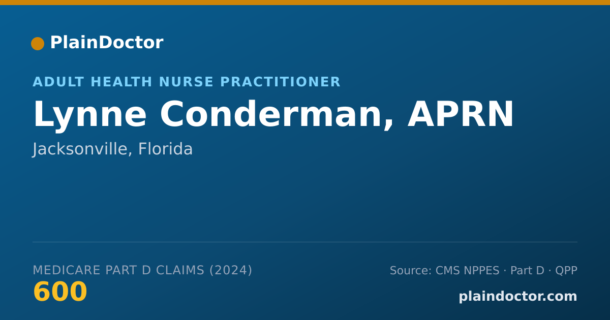 Shareable card for Lynne Conderman, APRN - Nurse Practitioner, Jacksonville, FL