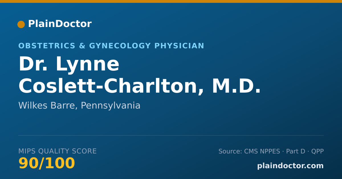 Shareable card for Lynne Coslett-Charlton, M.D. - Obstetrics & Gynecology Physician, Wilkes Barre, PA