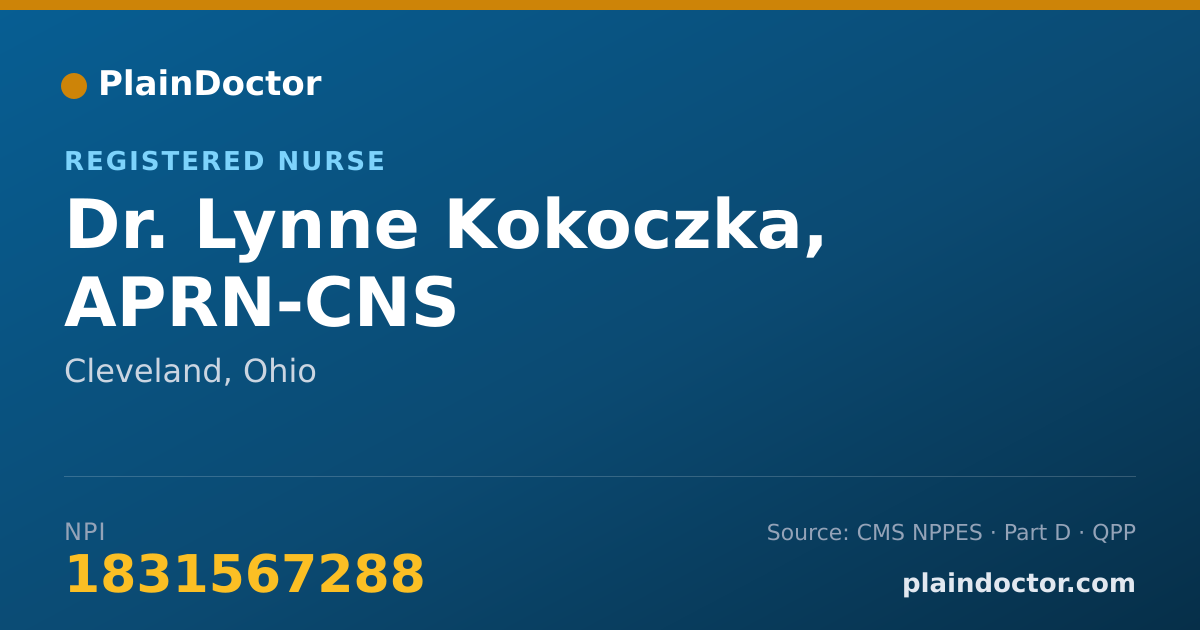 Shareable card for Lynne Kokoczka, APRN-CNS - Registered Nurse, Cleveland, OH