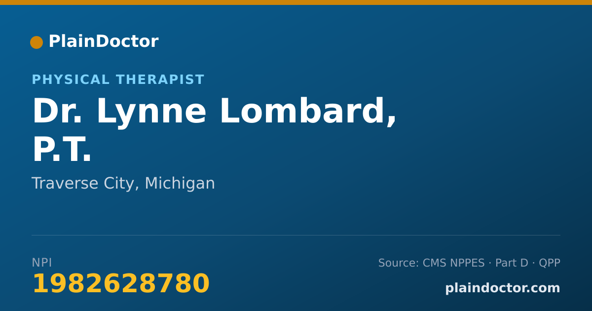 Shareable card for Lynne Lombard, P.T. - Physical Therapist, Traverse City, MI