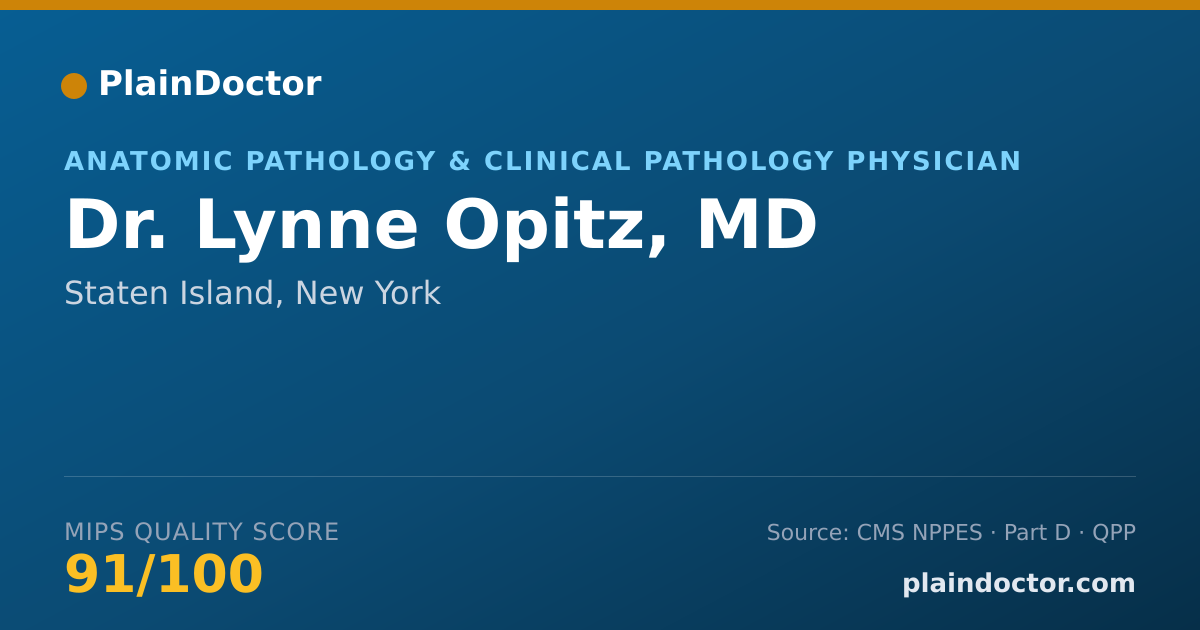 Shareable card for Lynne Opitz, MD - Anatomic Pathology & Clinical Pathology Physician, Staten Island, NY