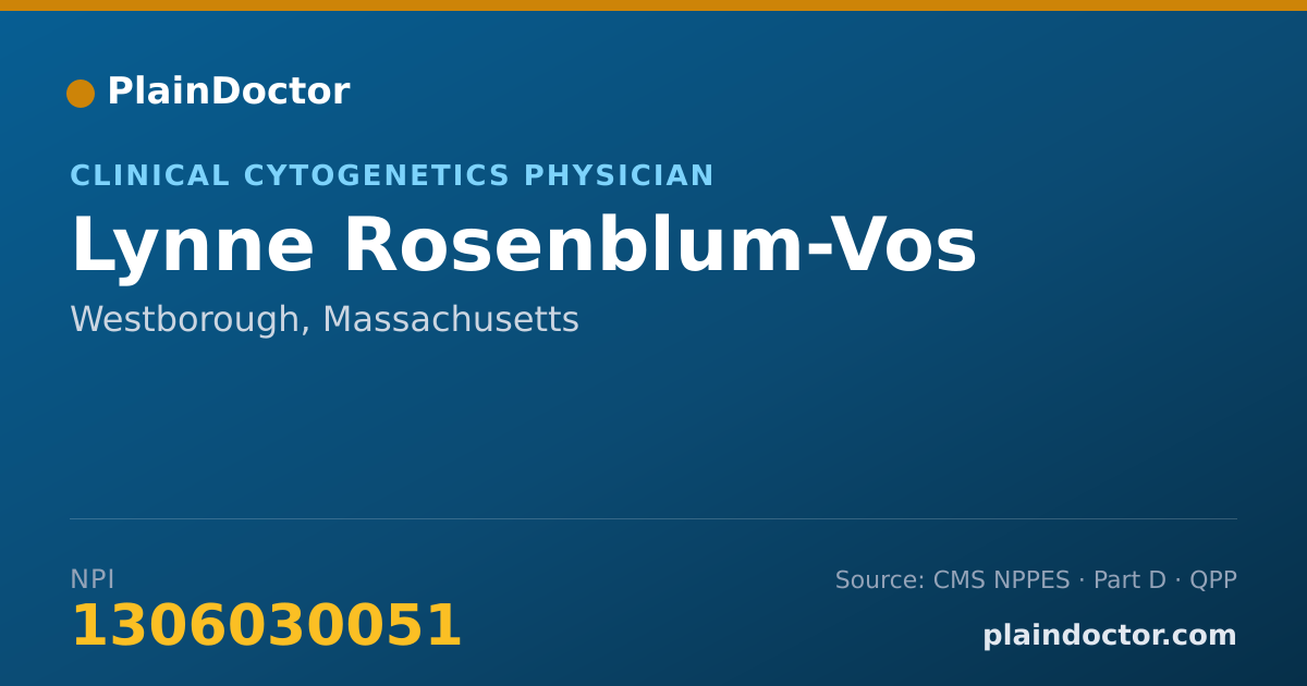 Shareable card for Lynne Rosenblum-Vos - Clinical Cytogenetics Physician, Westborough, MA