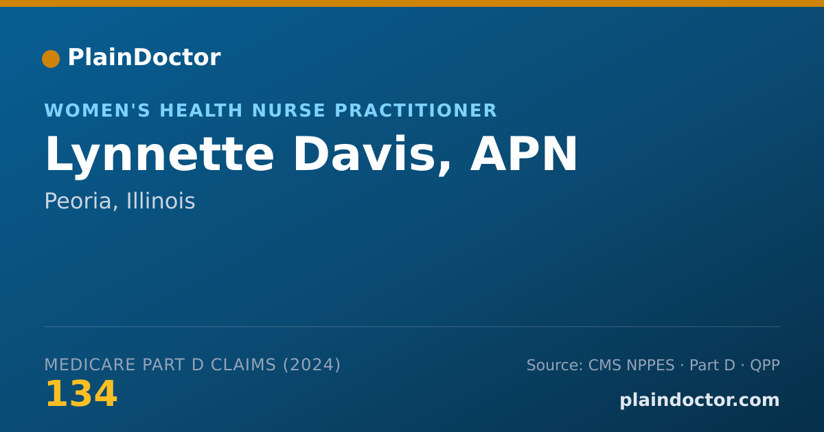 Shareable card for Lynnette Davis, APN - Advanced Practice Midwife, Peoria, IL