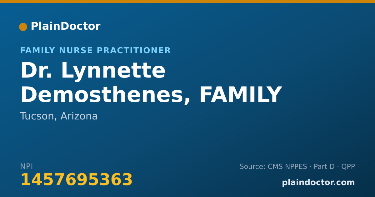 Shareable card for Lynnette Demosthenes, FAMILY MEDICINENP-BC - Family Nurse Practitioner, Tucson, AZ