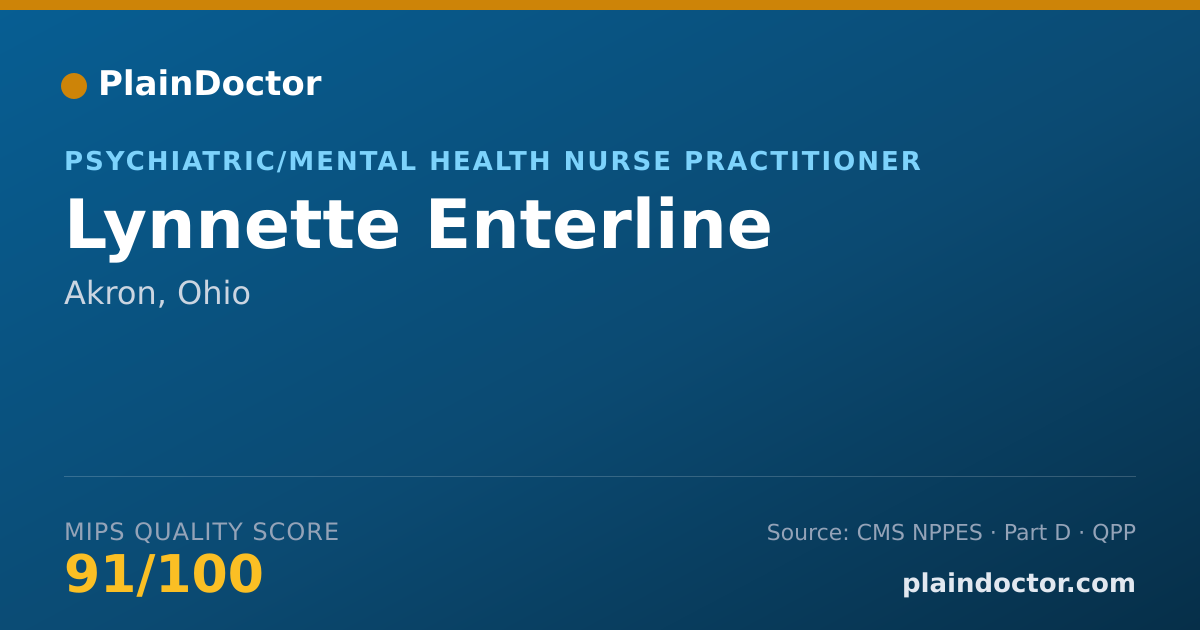 Shareable card for Lynnette Enterline - Psychiatric/Mental Health Nurse Practitioner, Akron, OH