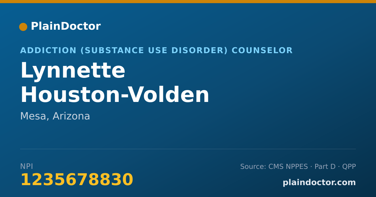 Shareable card for Lynnette Houston-Volden - Addiction (Substance Use Disorder) Counselor, Mesa, AZ
