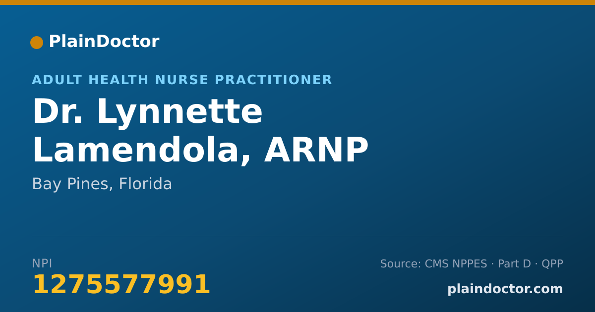Shareable card for Lynnette Lamendola, ARNP - Adult Health Nurse Practitioner, Bay Pines, FL