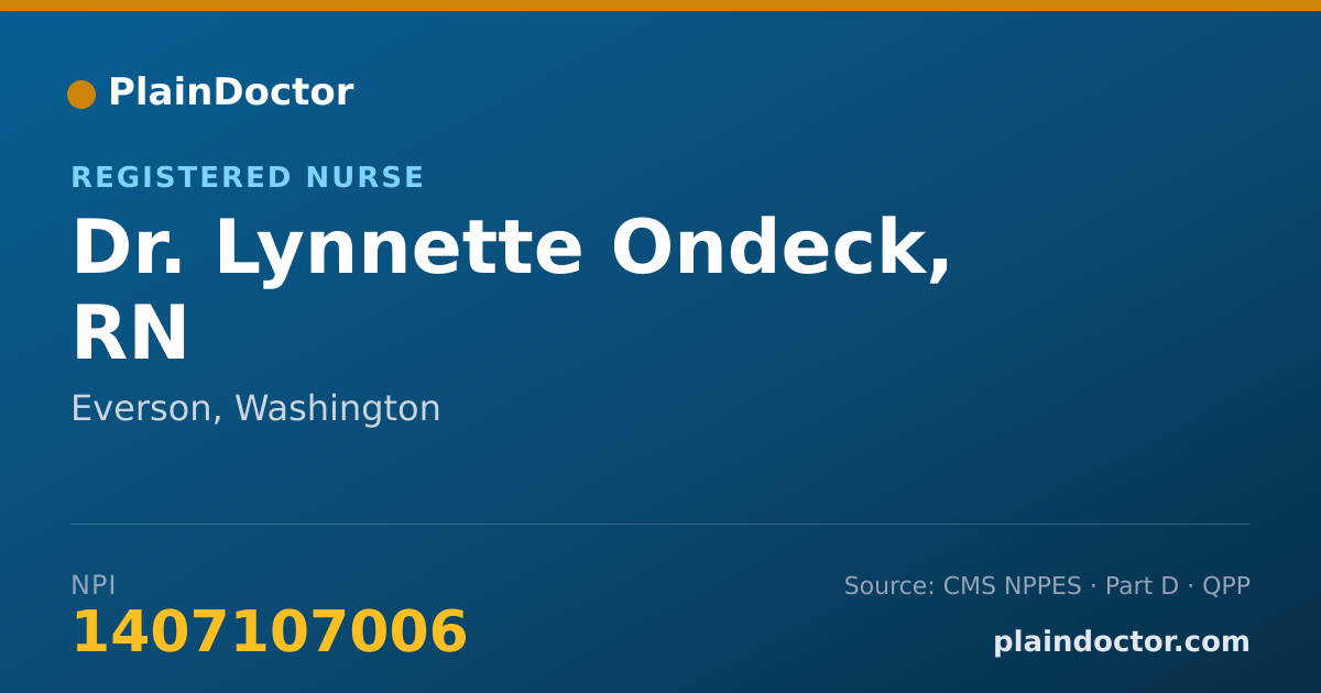 Shareable card for Lynnette Ondeck, RN - Registered Nurse, Everson, WA