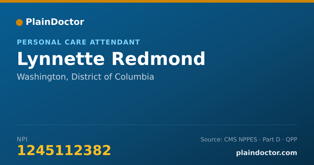 Shareable card for Lynnette Redmond - Personal Care Attendant, Washington, DC