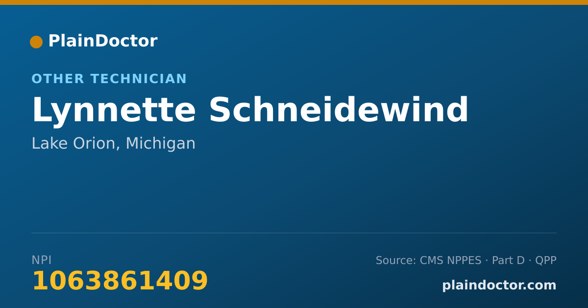 Shareable card for Lynnette Schneidewind - Other Technician, Lake Orion, MI