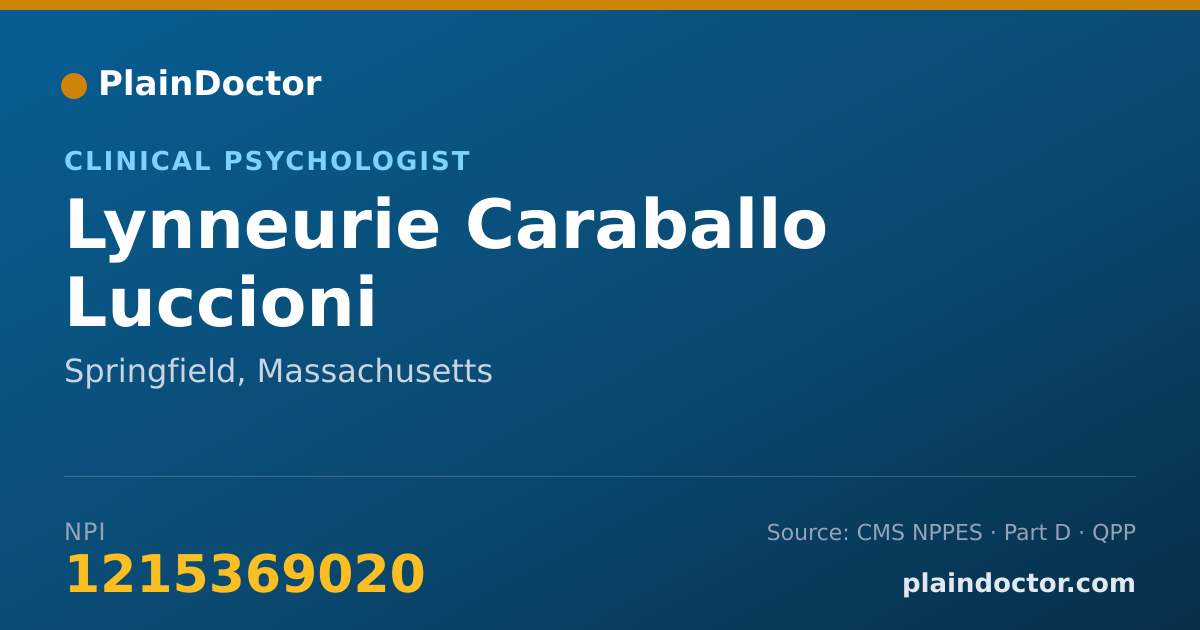 Shareable card for Lynneurie Caraballo Luccioni - Clinical Psychologist, Springfield, MA