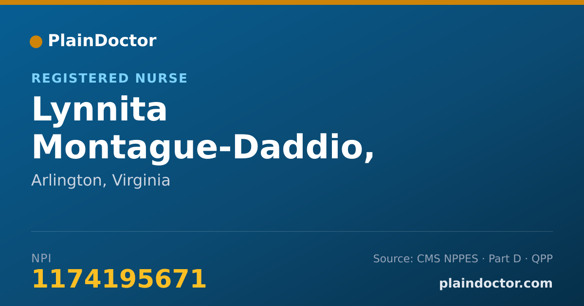Shareable card for Lynnita Montague-Daddio, NP-CNS, RN - Registered Nurse, Arlington, VA