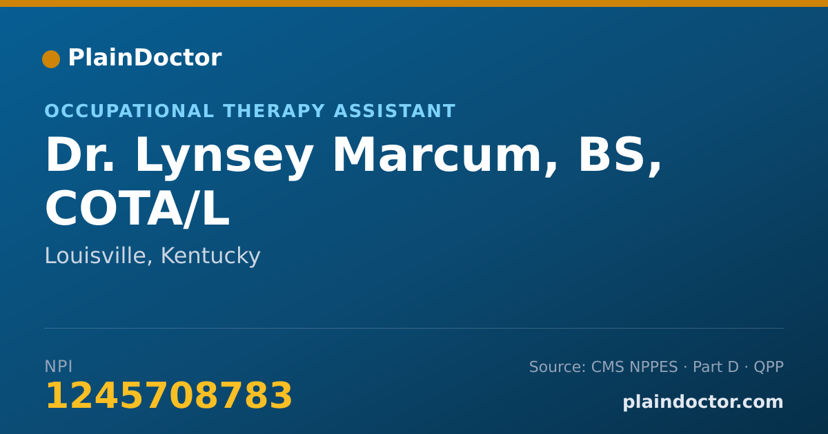 Shareable card for Lynsey Marcum, BS, COTA/L - Occupational Therapy Assistant, Louisville, KY