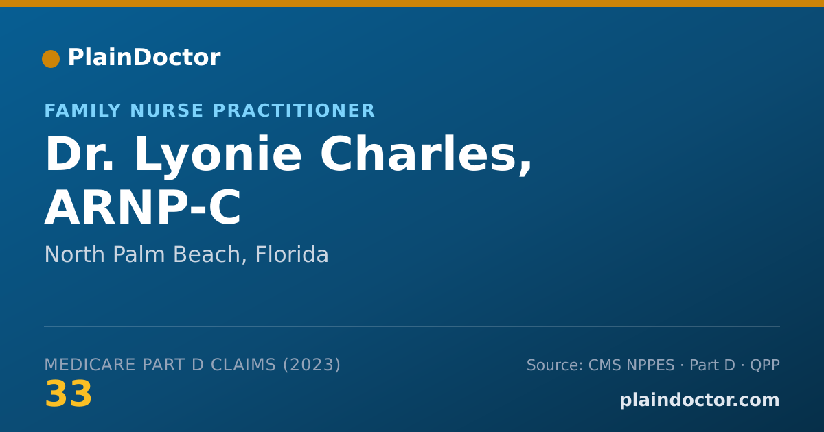 Shareable card for Lyonie Charles, ARNP-C - Family Nurse Practitioner, North Palm Beach, FL