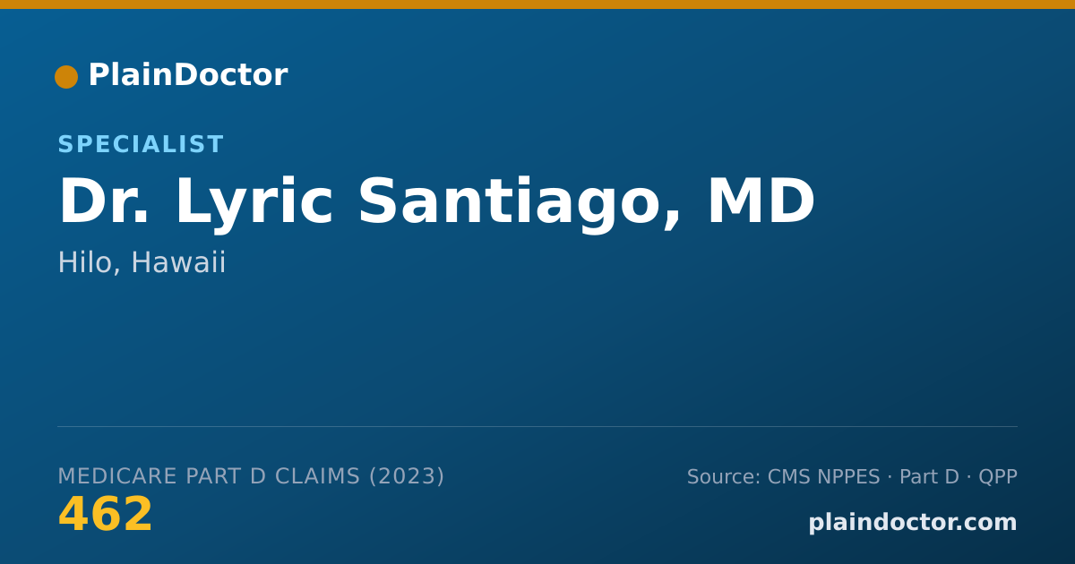 Shareable card for Lyric Santiago, MD - Specialist, Hilo, HI