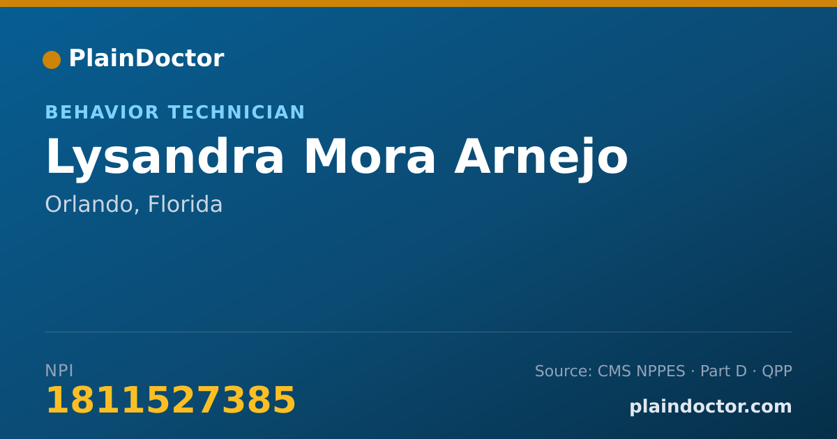 Shareable card for Lysandra Mora Arnejo - Behavior Technician, Orlando, FL