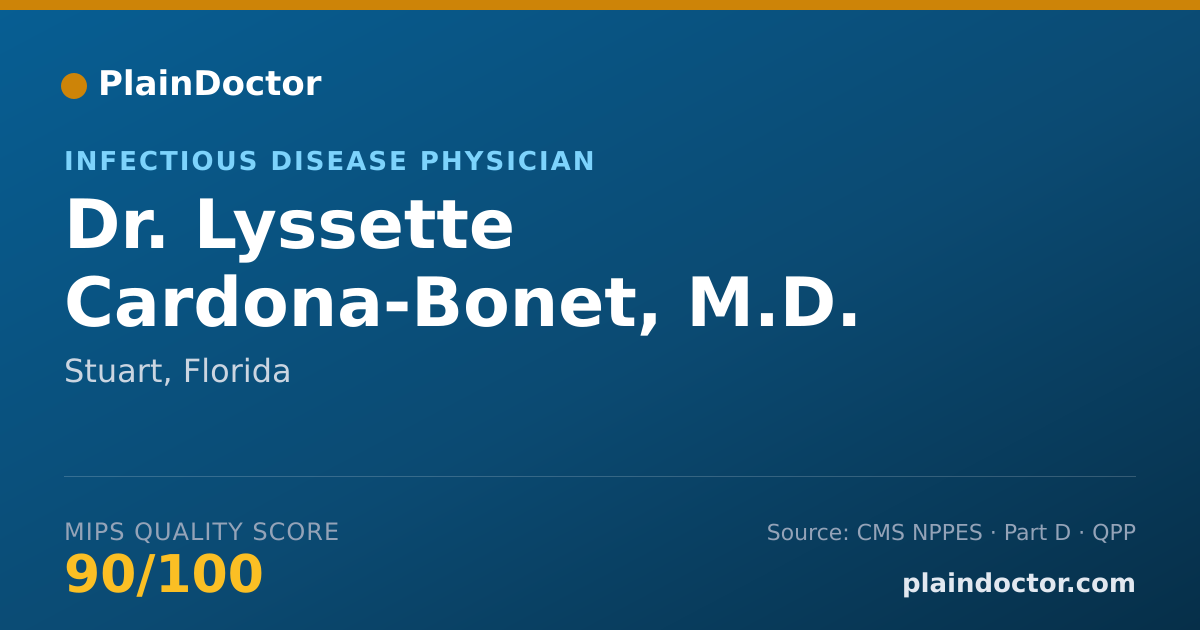 Shareable card for Lyssette Cardona-Bonet, M.D. - Infectious Disease Physician, Stuart, FL