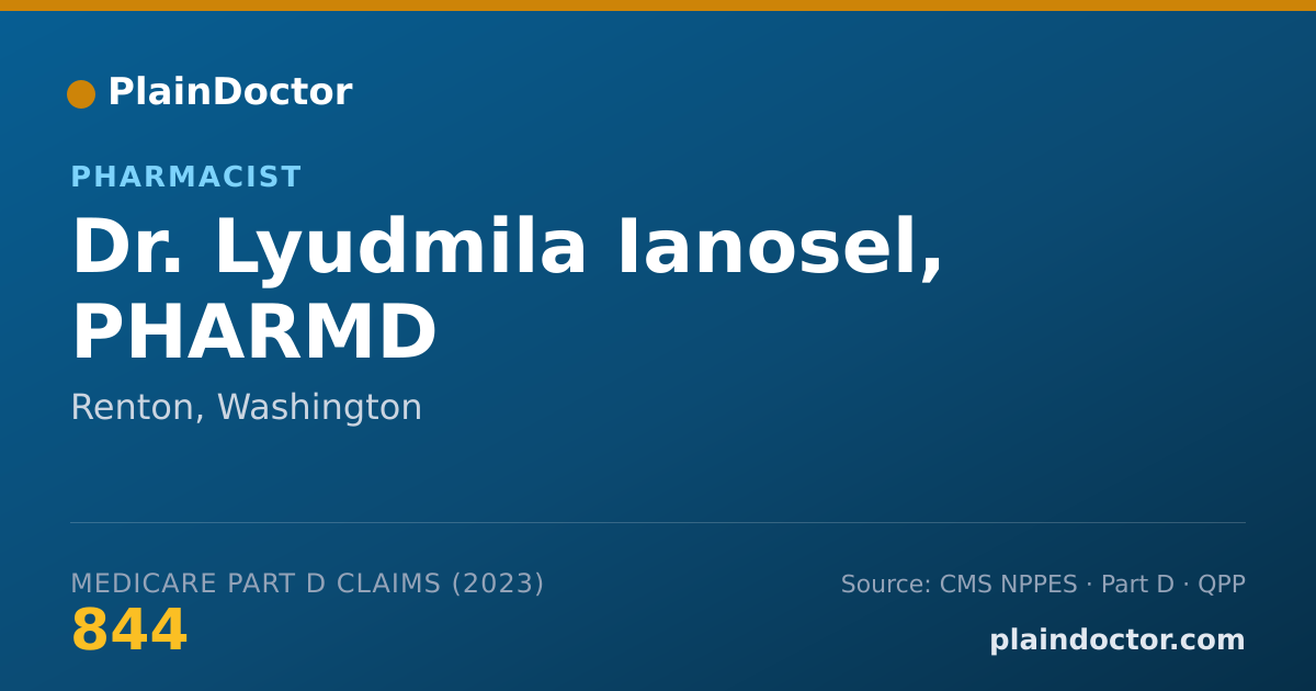 Shareable card for Lyudmila Ianosel, PHARMD - Pharmacist, Renton, WA
