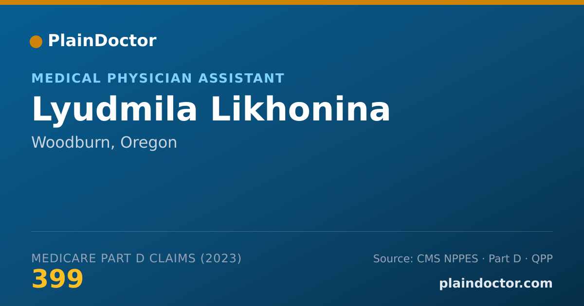 Shareable card for Lyudmila Likhonina - Medical Physician Assistant, Woodburn, OR