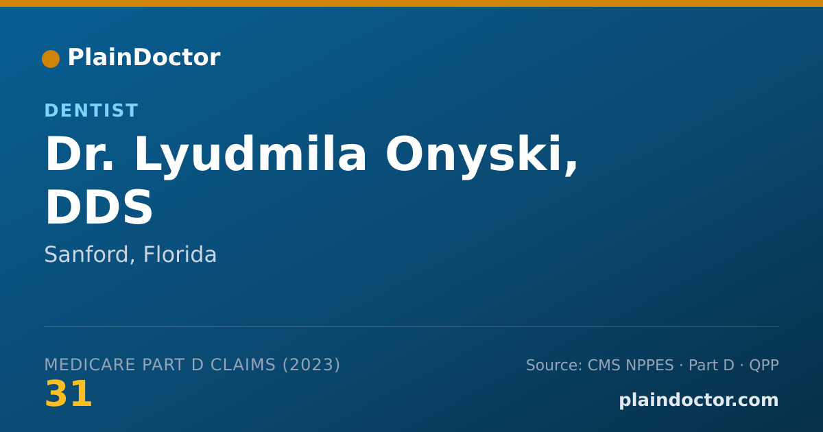 Shareable card for Lyudmila Onyski, DDS - Dentist, Sanford, FL