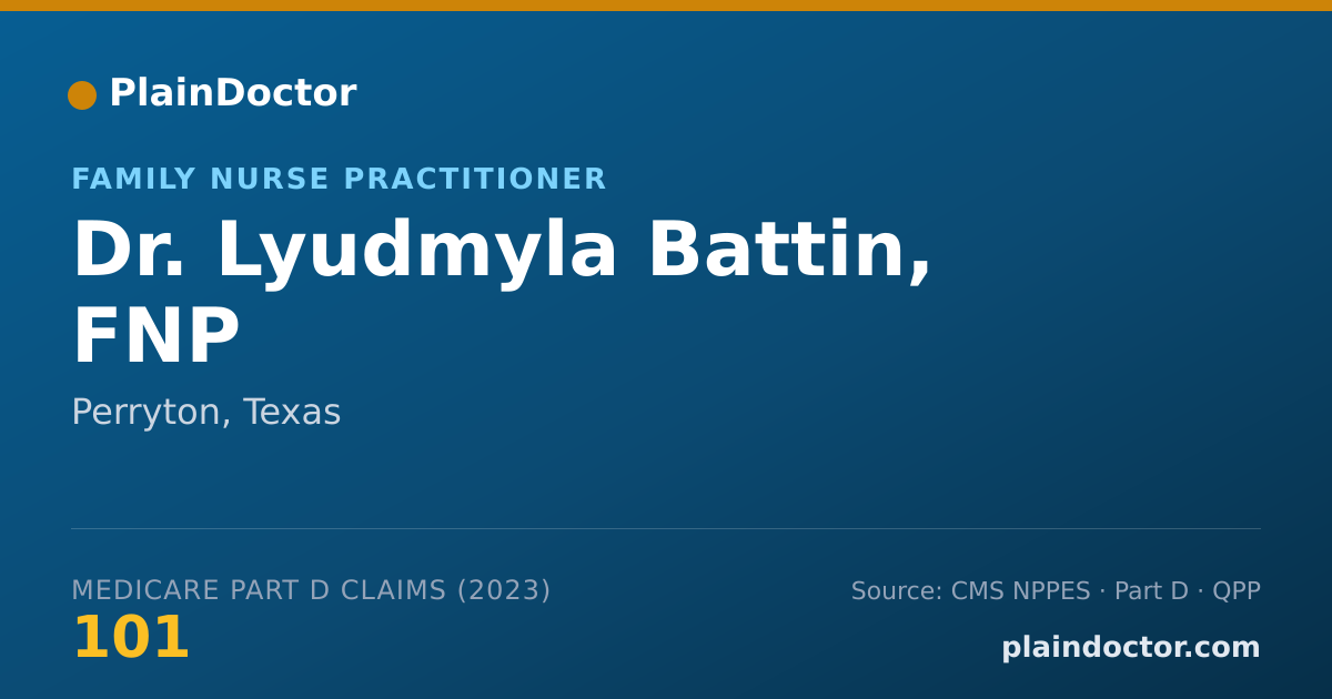 Shareable card for Lyudmyla Battin, FNP - Family Nurse Practitioner, Perryton, TX