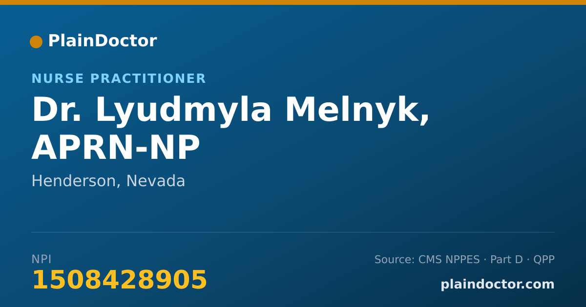 Shareable card for Lyudmyla Melnyk, APRN-NP - Nurse Practitioner, Henderson, NV
