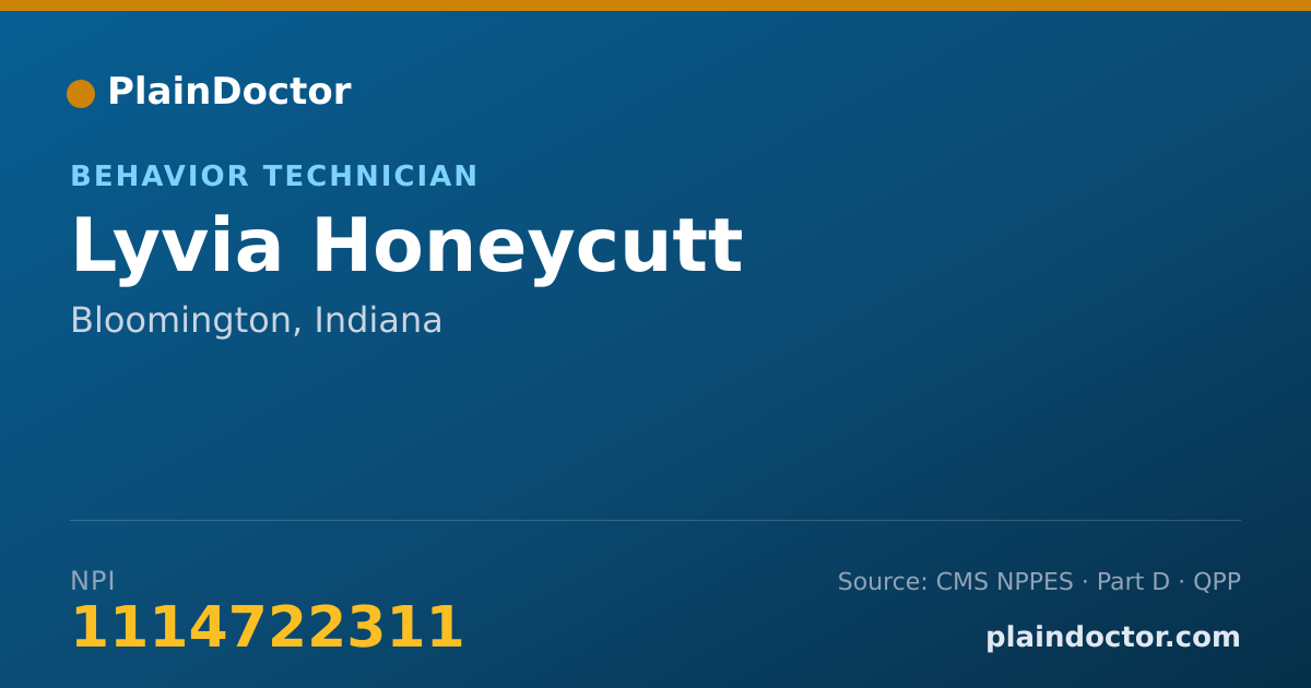 Shareable card for Lyvia Honeycutt - Behavior Technician, Bloomington, IN