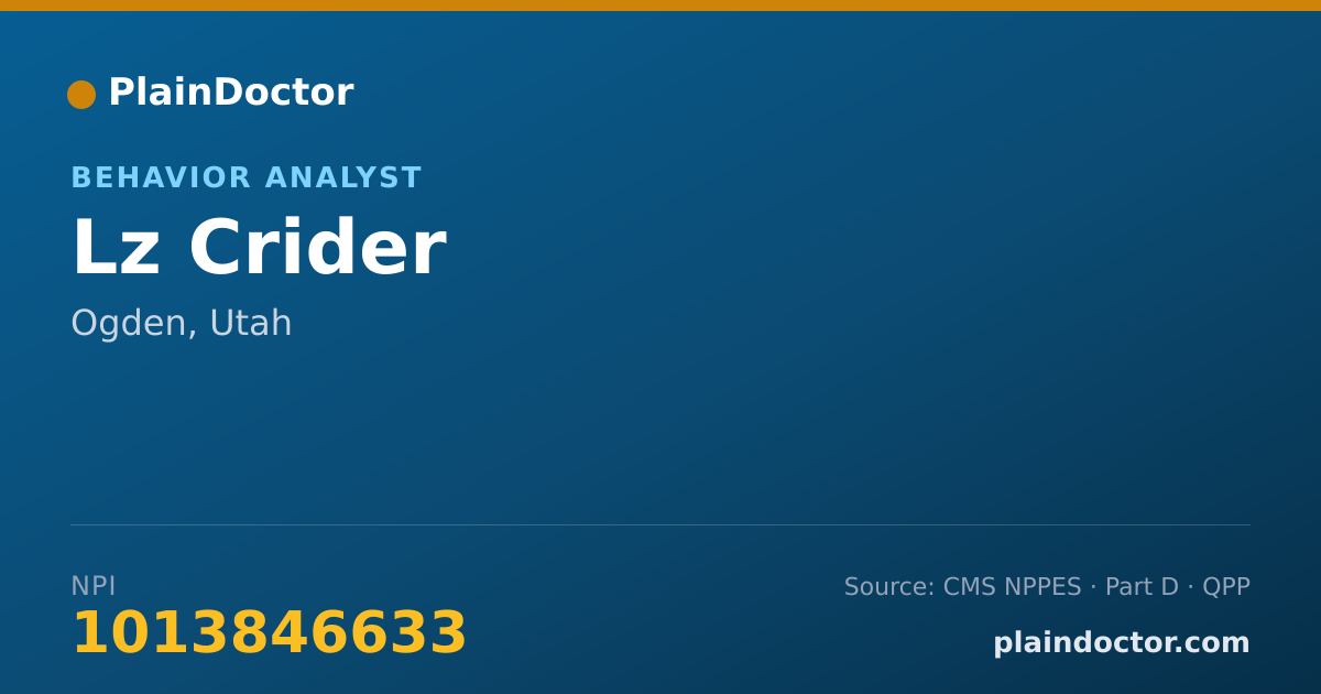 Shareable card for Lz Crider - Behavior Analyst, Ogden, UT