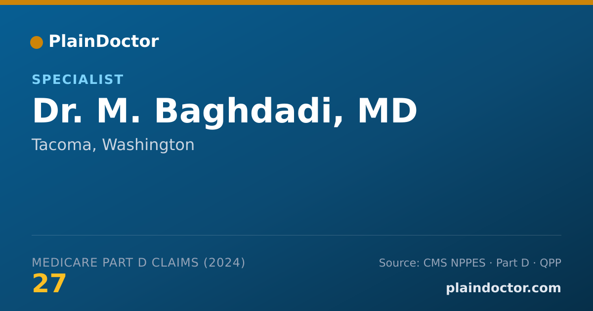 Shareable card for M. Baghdadi, MD - Specialist, Tacoma, WA