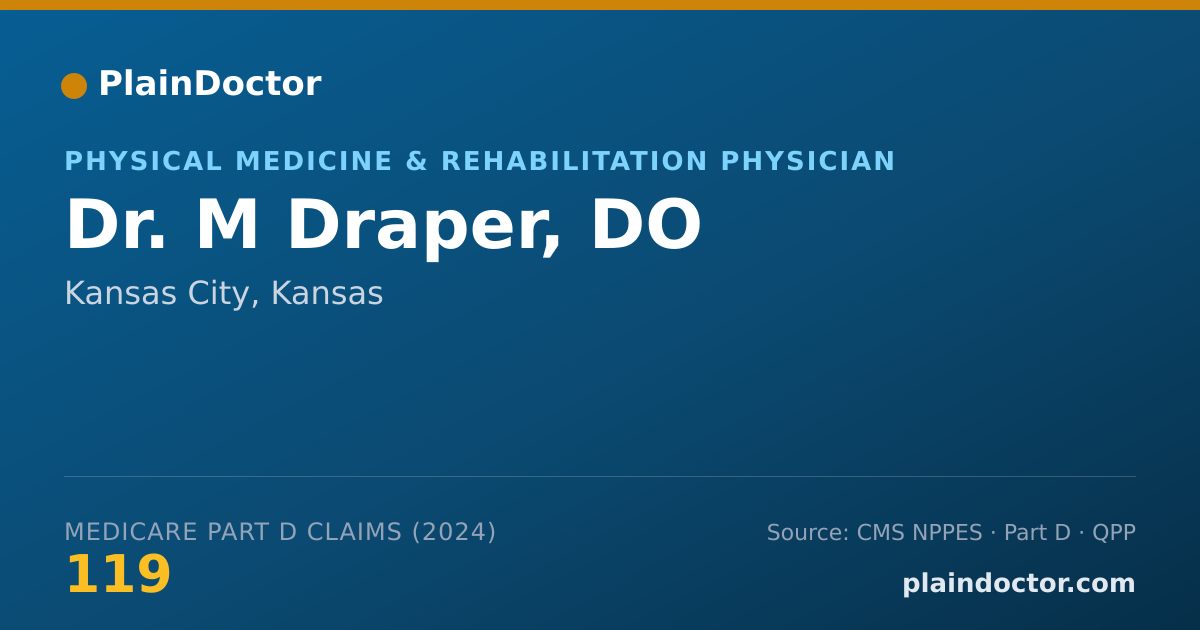 Shareable card for M Draper, DO - Physical Medicine & Rehabilitation Physician, Kansas City, KS