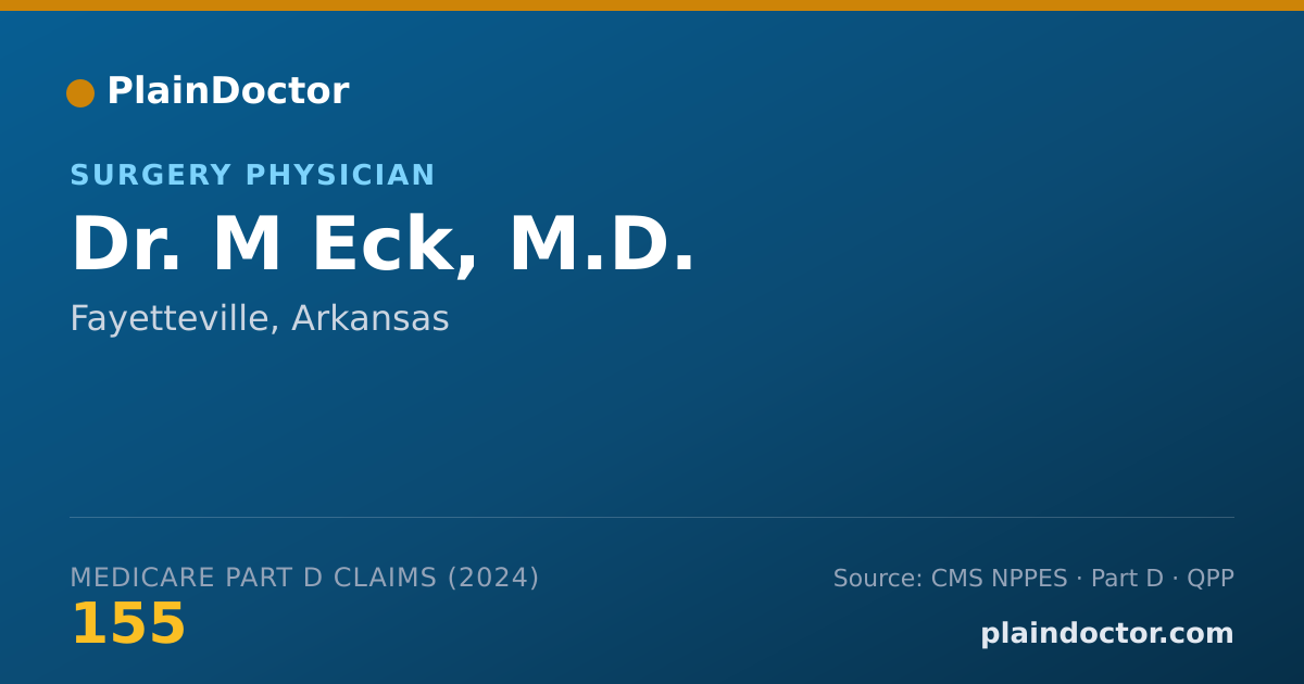 Shareable card for M Eck, M.D. - Surgery Physician, Fayetteville, AR