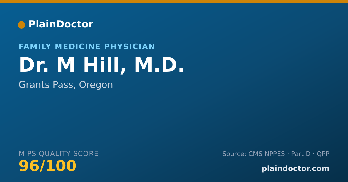 Shareable card for M Hill, M.D. - Family Medicine Physician, Grants Pass, OR