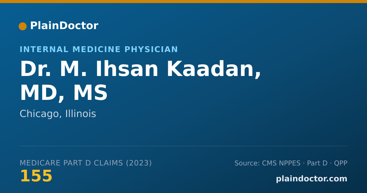 Shareable card for M. Ihsan Kaadan, MD, MS - Internal Medicine Physician, Chicago, IL