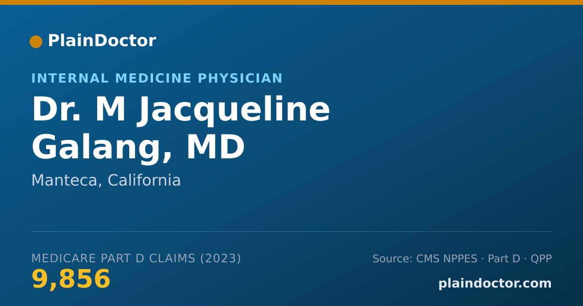 Shareable card for M Jacqueline Galang, MD - Internal Medicine Physician, Manteca, CA