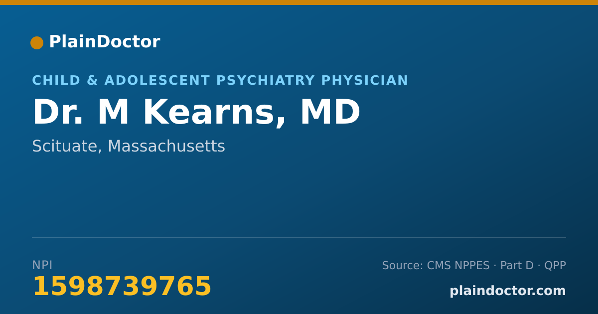 Shareable card for M Kearns, MD - Psychiatry Physician, Scituate, MA