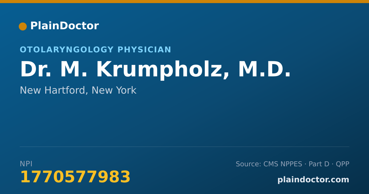 Shareable card for M. Krumpholz, M.D. - Otolaryngology Physician, New Hartford, NY
