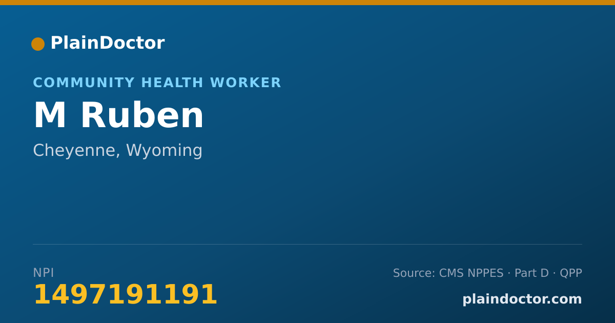 Shareable card for M Ruben - Community Health Worker, Cheyenne, WY