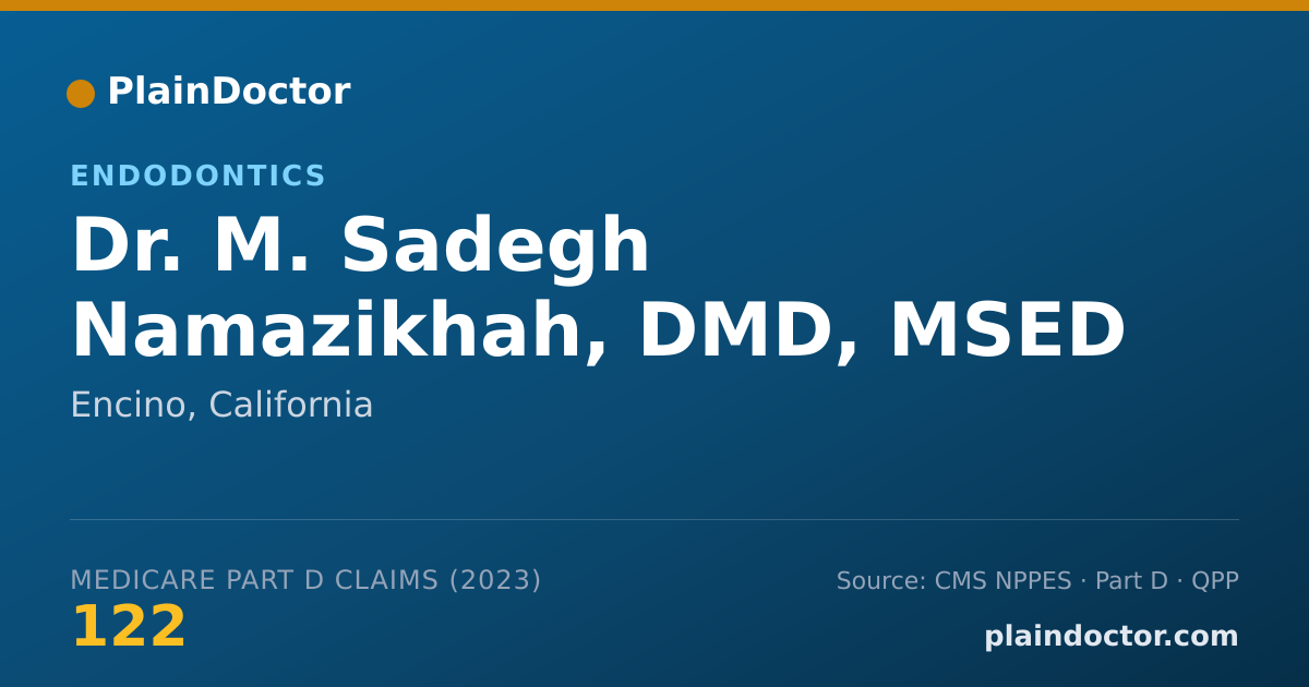 Shareable card for M. Sadegh Namazikhah, DMD, MSED - Endodontics, Encino, CA